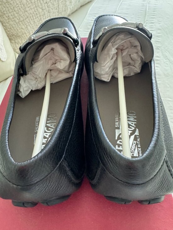 Ferragamo Men\'s Black Driving Moccasin Shoes - Size 11.5EE main image 12